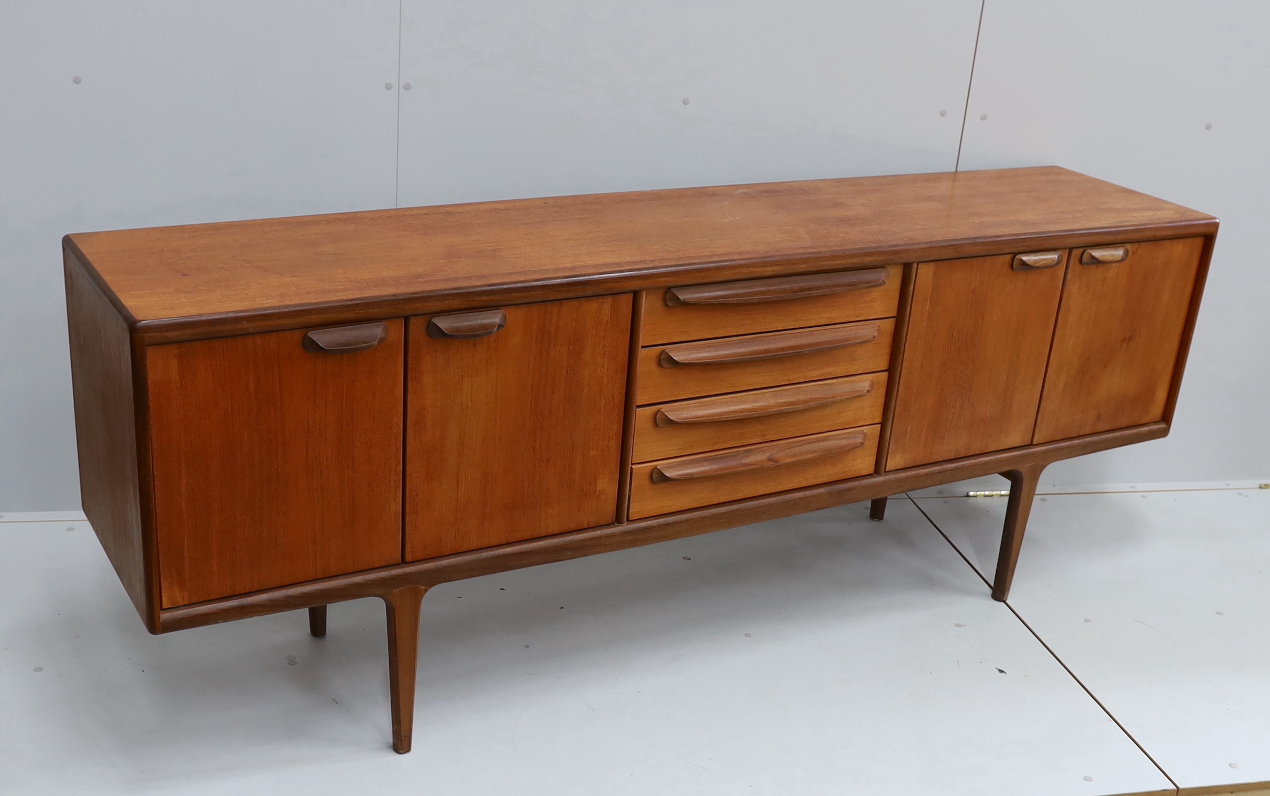 John Herbert for Younger Furniture - A teak 'Sequence' sideboard, length 213cm, depth 46cm, height 79cm